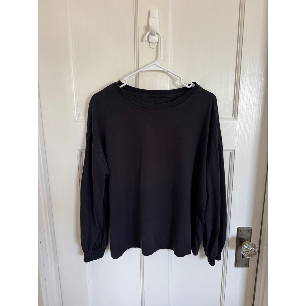 Everlane black organic cotton long sleeve tee size large